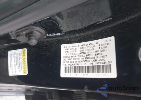 2014 Honda Accord Ex from USA, damaged, VIN 1HGCR2F70EA276152